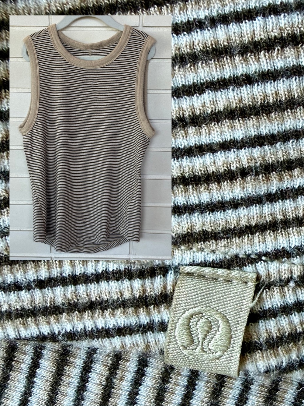 Lululemon Ribbed Tank Top * Tan Stripe * Should Fit XS/Small * Sleeveless